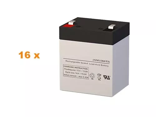 12 Volt 5.5 Amp F2 SLA Batteries - Set of 16