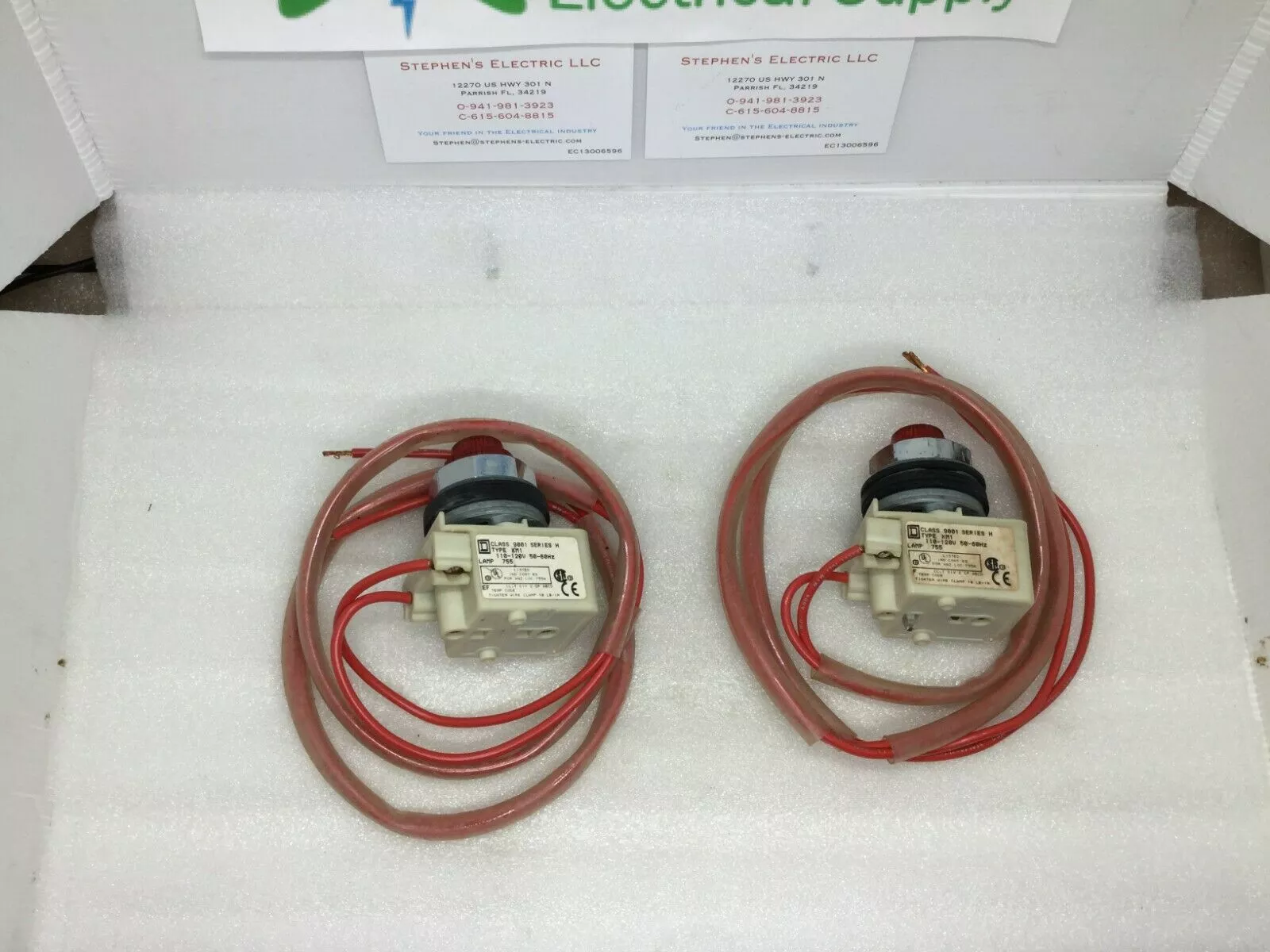 (2) Square D 9001km1 Ser H Red Push/Pull Button Switch