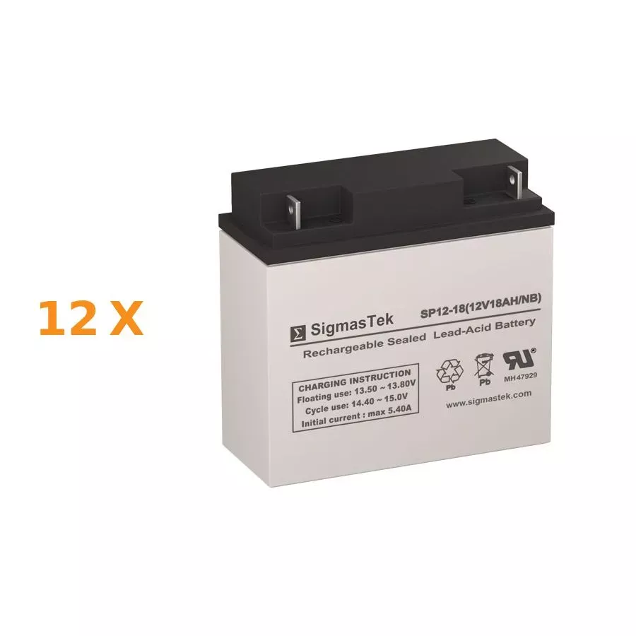 Alpha Technologies CFR 10K (017-083-XX) Replacement Batteries (Set of 12)