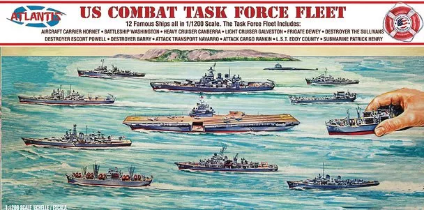 Atlantis Models - 1/1200 US Navy Task Force Set (12 Different Ships) Plastic Model Kit