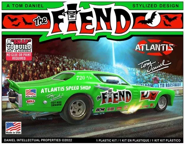 Atlantis Models - 1/32 Scale Snap Tom Daniel Fiend Funny Car Plastic Model Kit