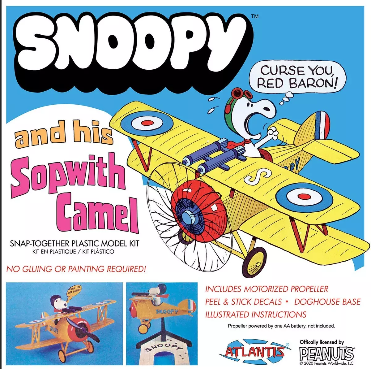 Atlantis Models - Snoopy and His Sopwith Camel Snap Plastic Model Kit