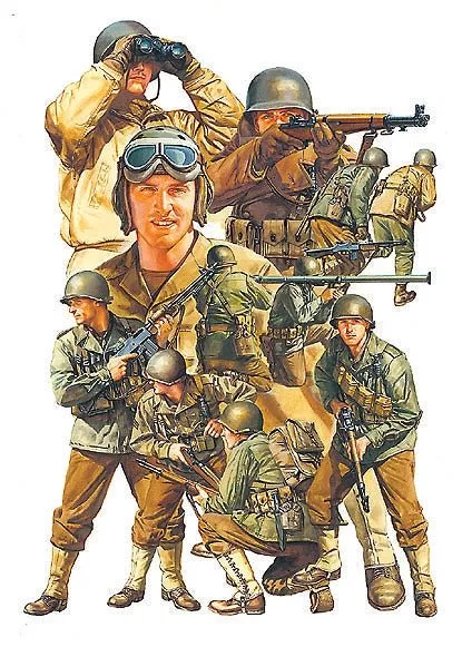 Tamiya - WWII US Army Infantry GI Set 1/48 Plastic Model Kit